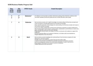 thumbnail of BTEC Business Progress Grid