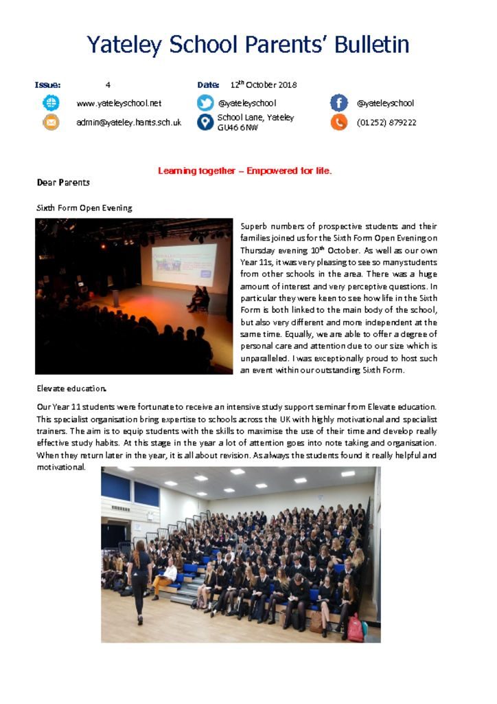 thumbnail of Yateley School Newsletter 04 12-10-18