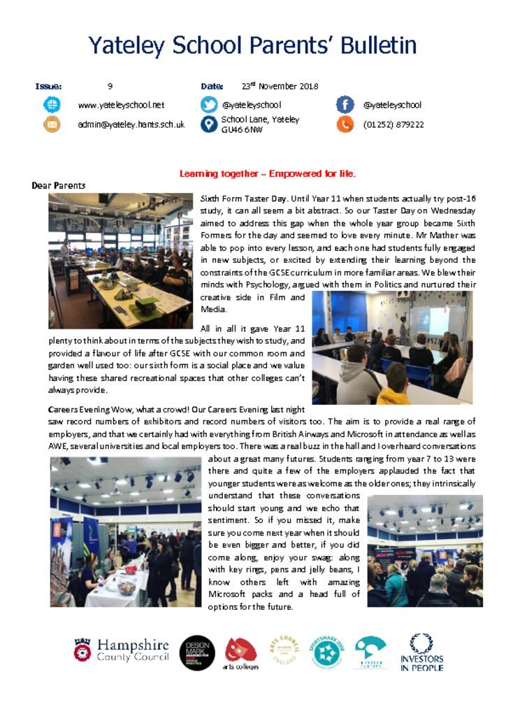 thumbnail of Yateley School Newsletter 09 23-11-18