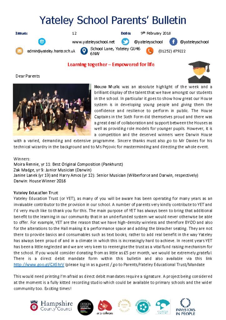 thumbnail of Yateley School Newsletter 12 09-02-18