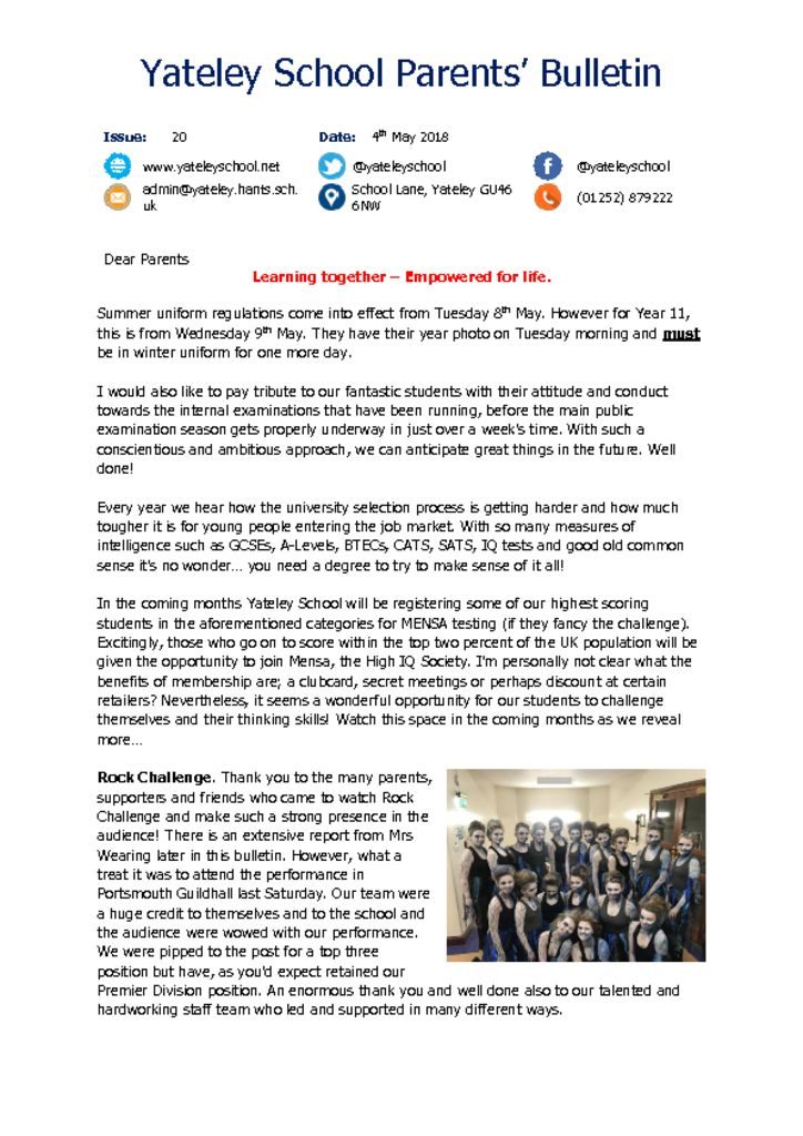 thumbnail of Yateley School Newsletter 20 04-05-18