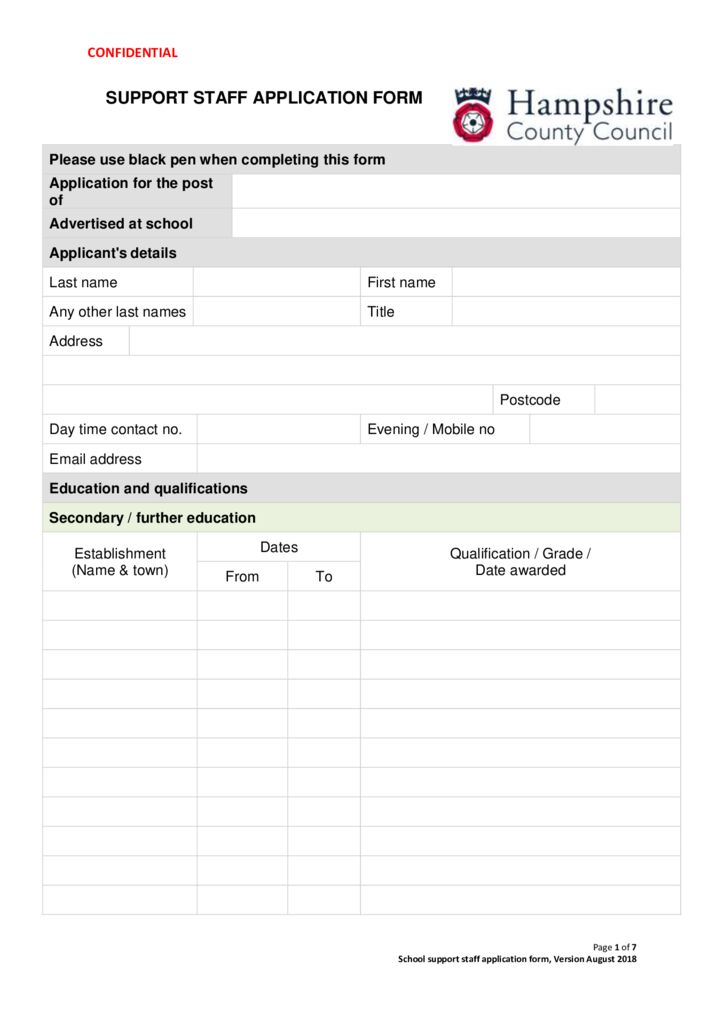 thumbnail of Application Form (Support)
