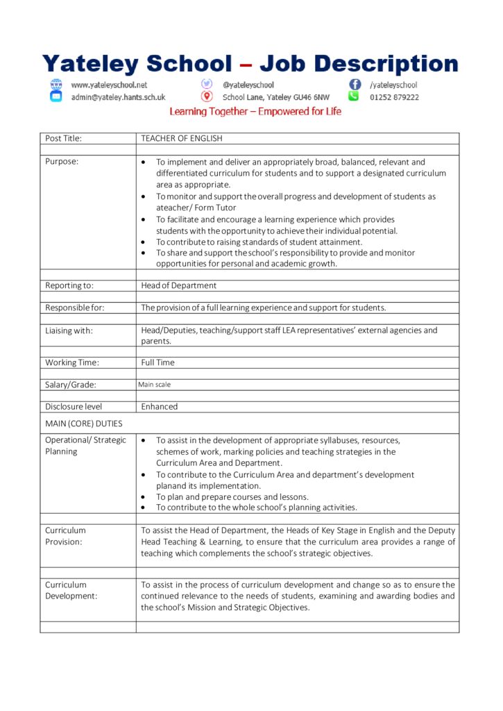 thumbnail of English Job Description – SM May 2023