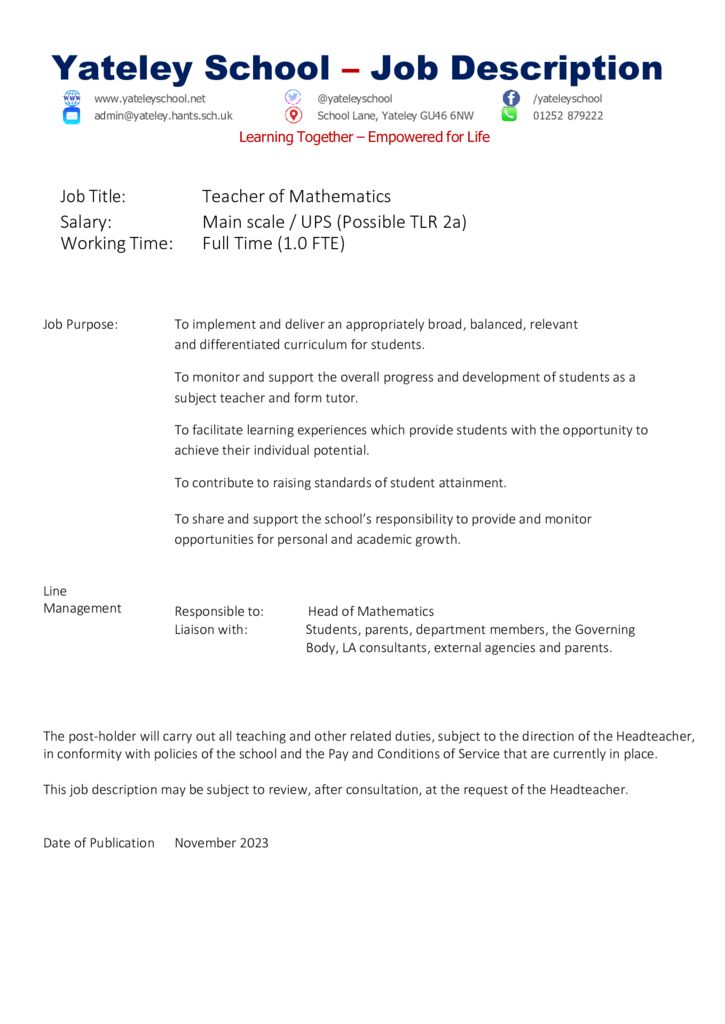 thumbnail of Language -Mathematics Teacher-Job-Description-Nov 23
