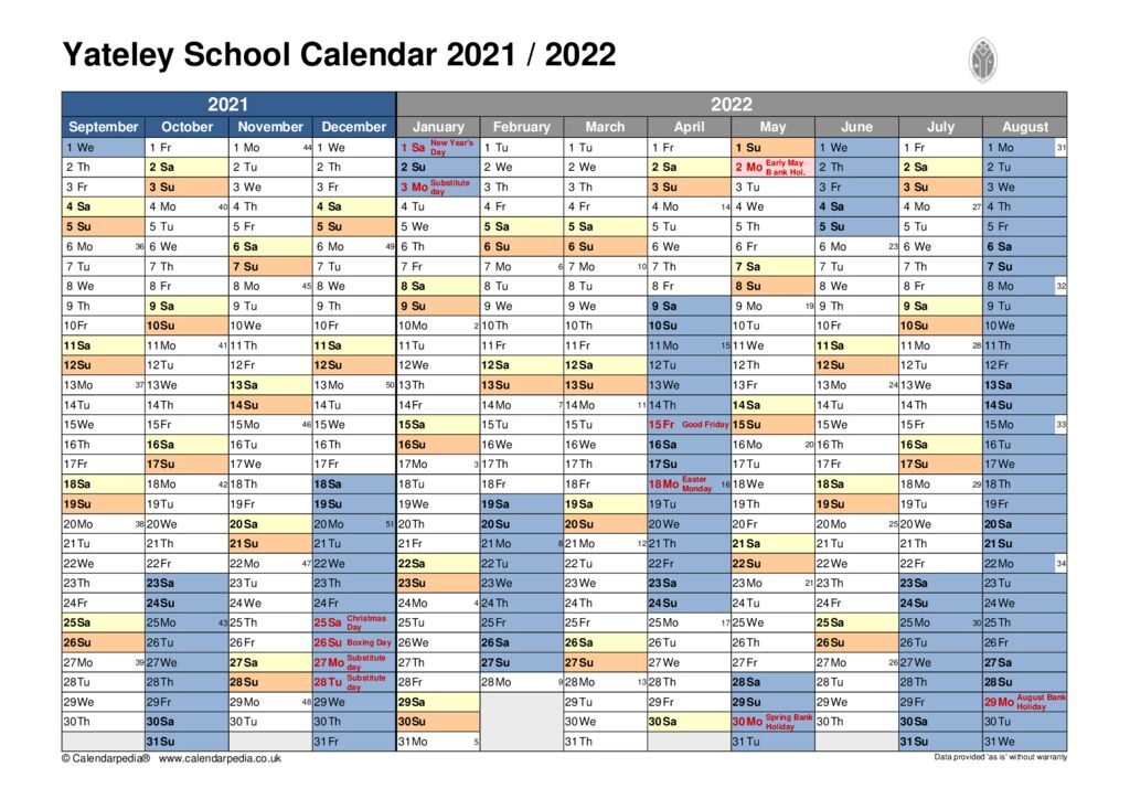 Hampshire Academic Calendar 2022 Academic-Calendar-2021-2022 Jb - Yateley School